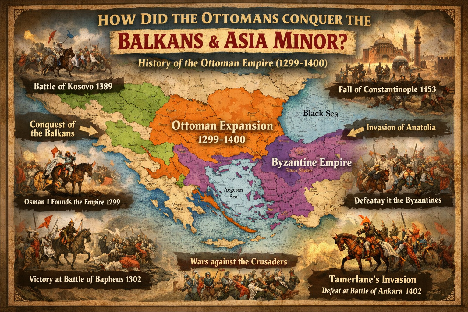 How did the Ottomans conquer the Balkans and Asia Minor_ - History of the Ottoman Empire (1299-1400)